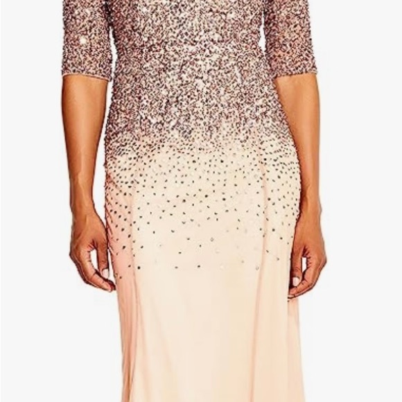 Adrianna Papell Beaded Illusion Gown - Picture 3 of 6